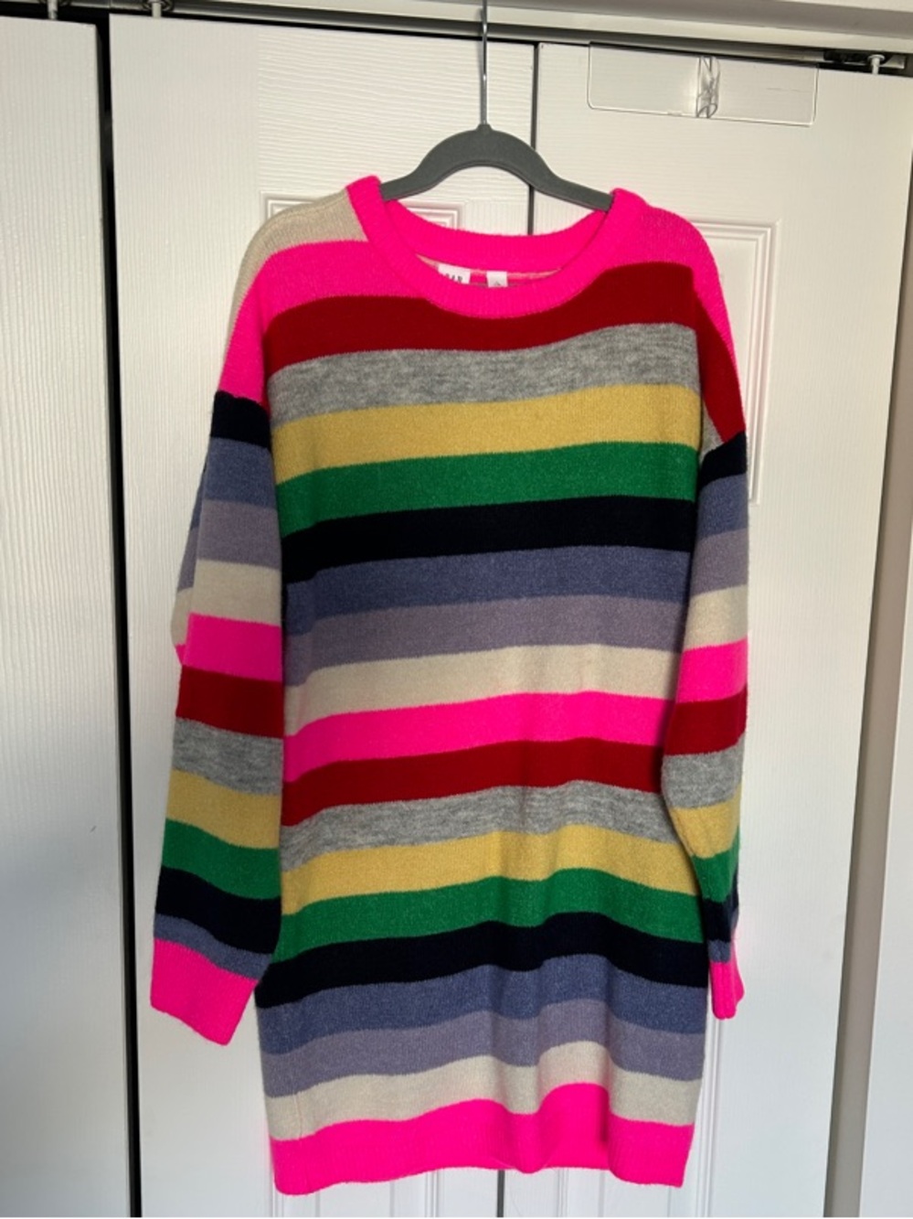 Gap Kids Girls Rainbow Stripe Sweater Dress size L, never worn, cozy